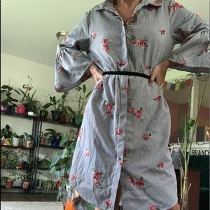 BUTTON DOWN FLORAL DRESS